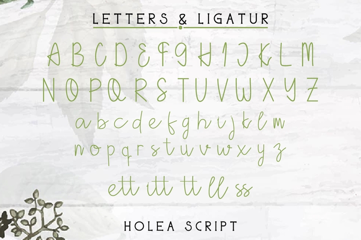 Ejemplo de fuente Holea Script